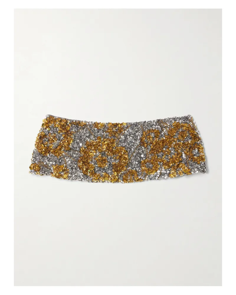 Dries van Noten Gürtel Aus Tüll Und Satin Mit Verzierungen - Silber Silber