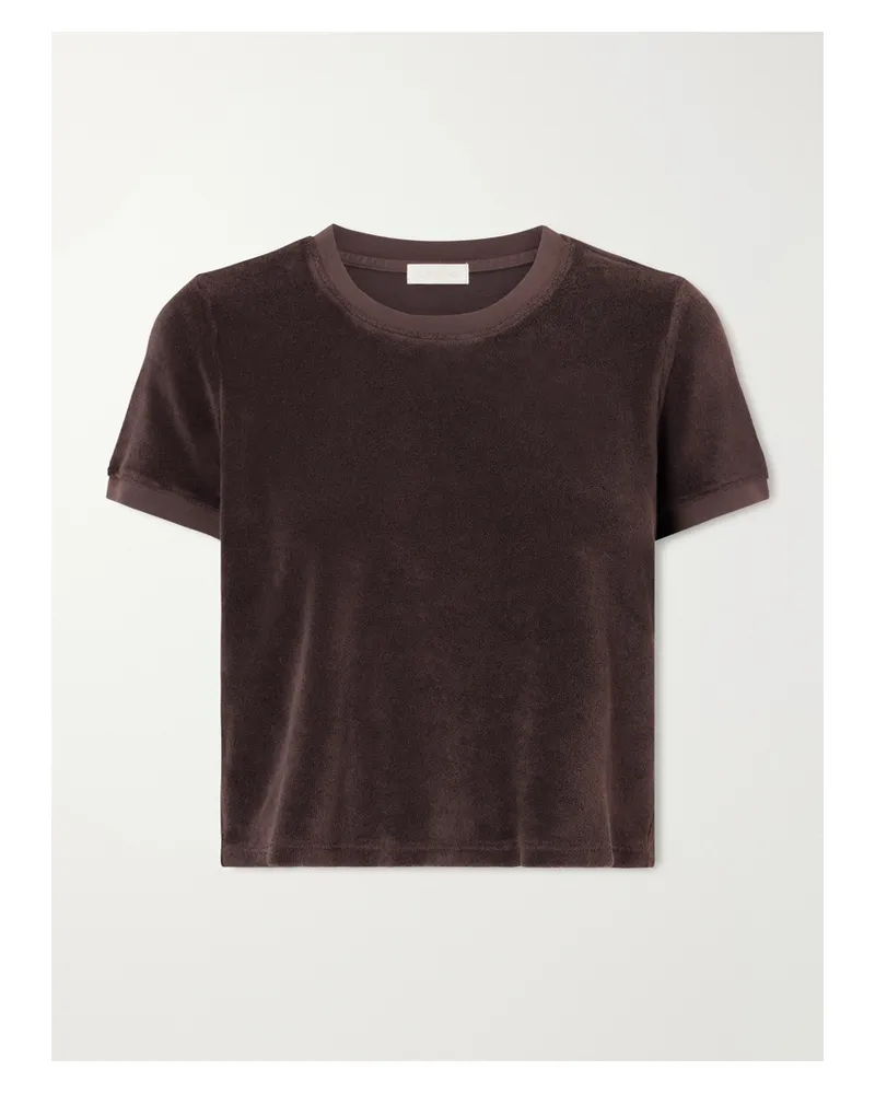 Suzie Kondi Carpi Cotton-blend Terry T-shirt - Brown Brown