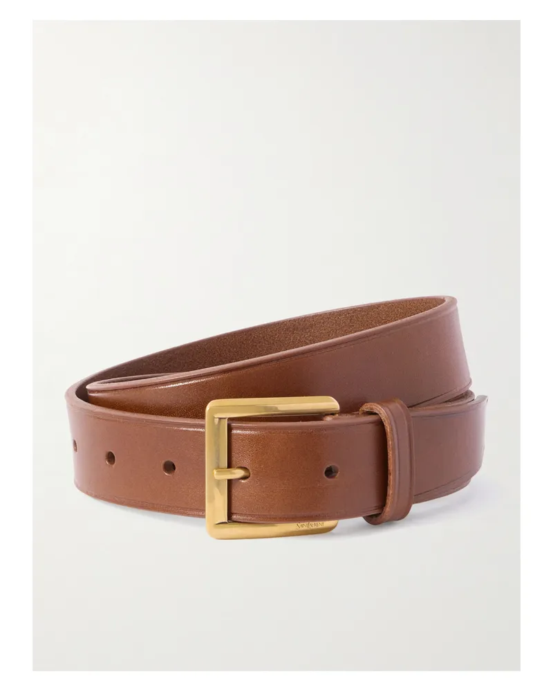 Saint Laurent Gürtel Aus Leder - Braun Braun
