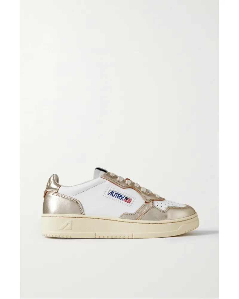 AUTRY Medalist Low Sneakers aus Metallic-leder Gold