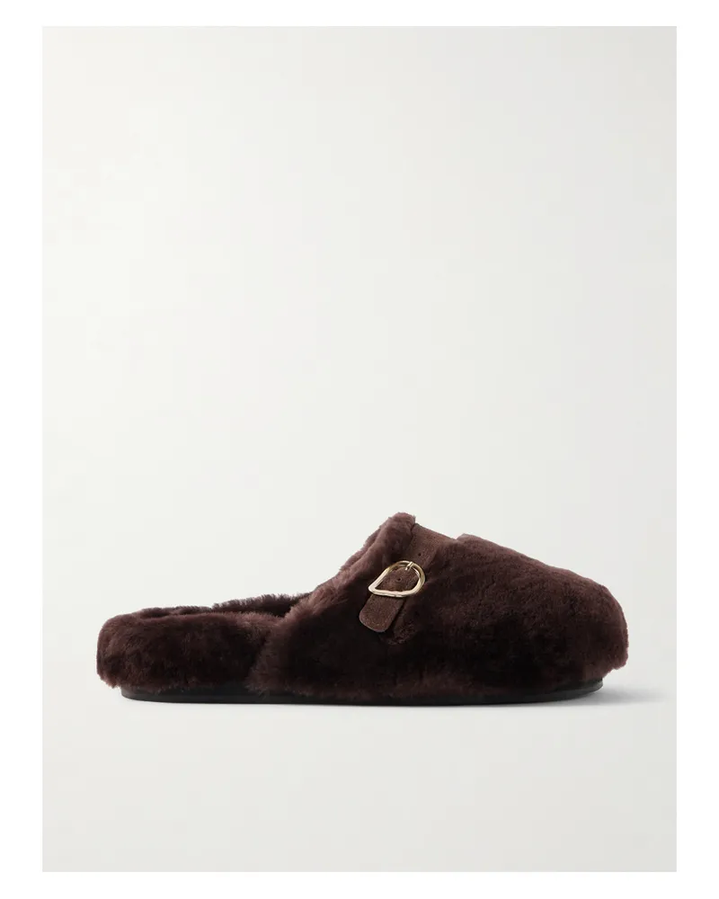 Ancient Greek Sandals Vasilitsa Clogs Aus Shearling Mit Schnalle - Braun Braun