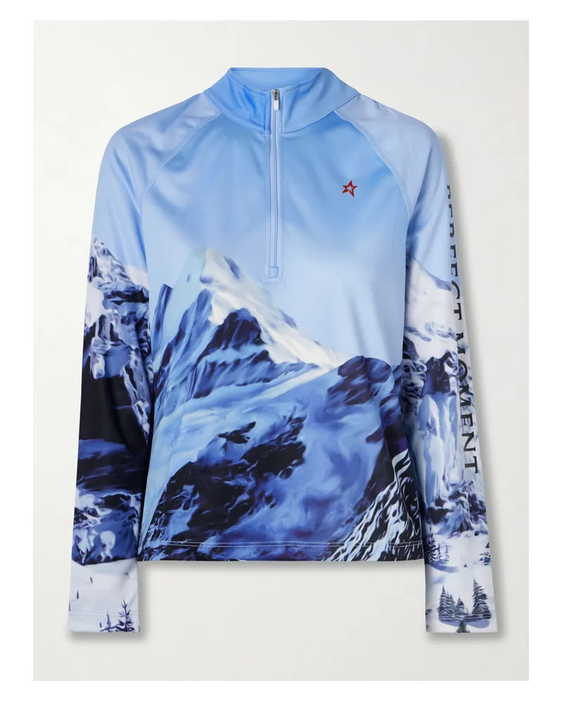 Perfect Moment Skioberteil Aus Stretch-jersey Mit Print - Blau Blau