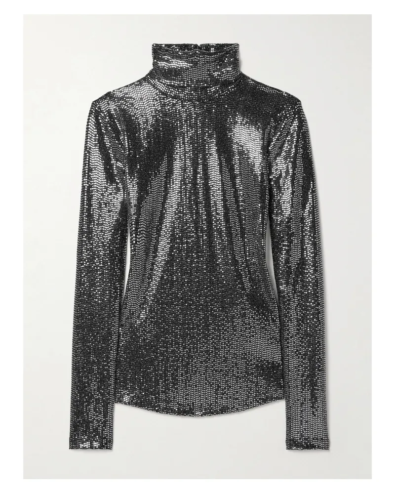 Isabel Marant Joyela Rollkragenoberteil Aus Stretch-jersey Mit Pailletten - Schwarz Schwarz