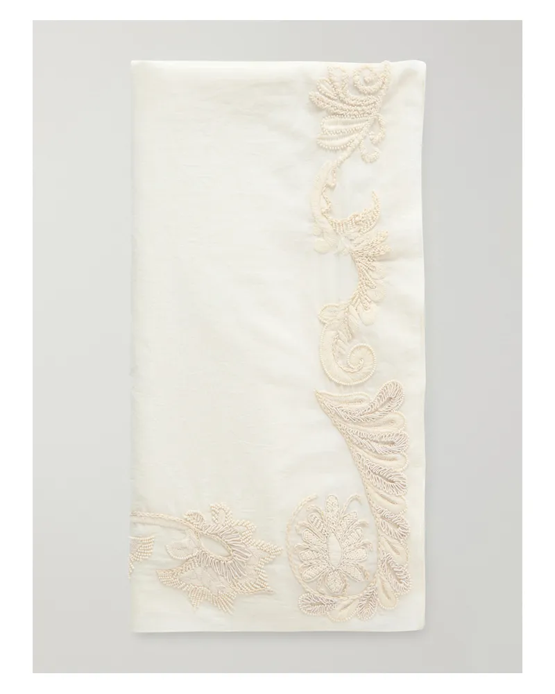 Dries van Noten Embellished Cotton Scarf - Neutrals Neutrals