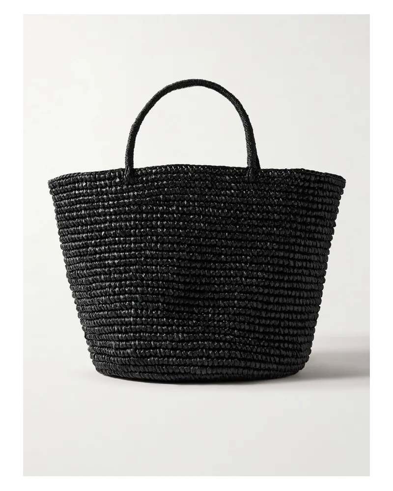 Sensi Studio Large Straw Tote - Black Black