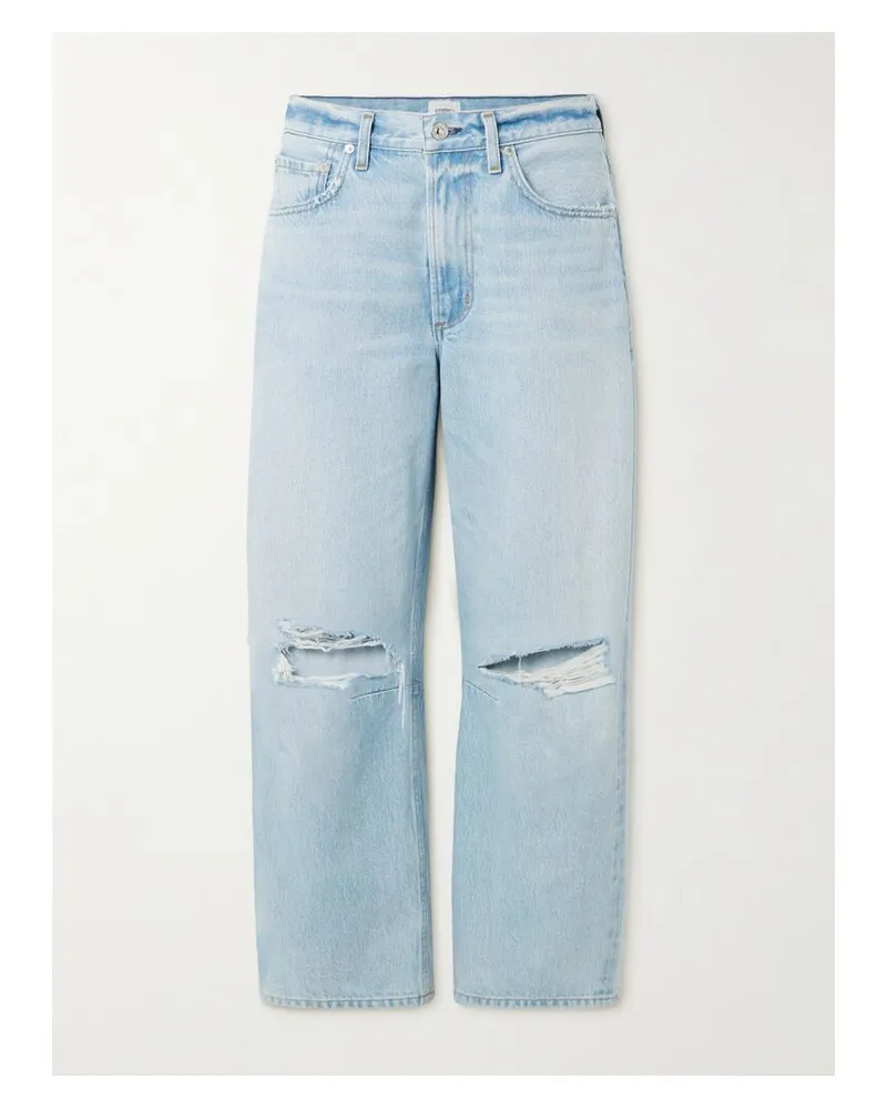 Citizens of humanity Miro Halbhohe Barrel-jeans Mit Distressed-details - Blau Blau
