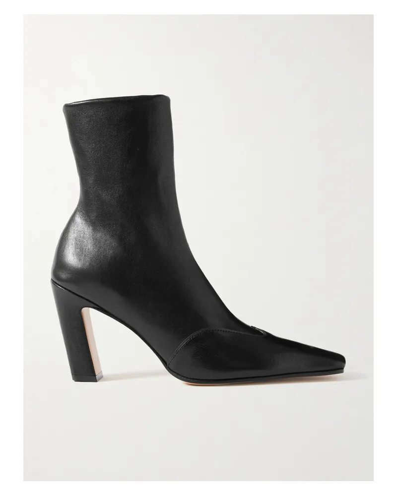KHAITE Nevada Leather Ankle Boots - Black Black