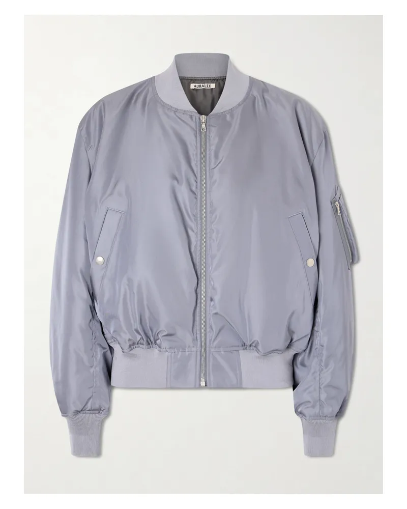 AURALEE Bomberjacke Aus Seiden-twill - Blau Blau