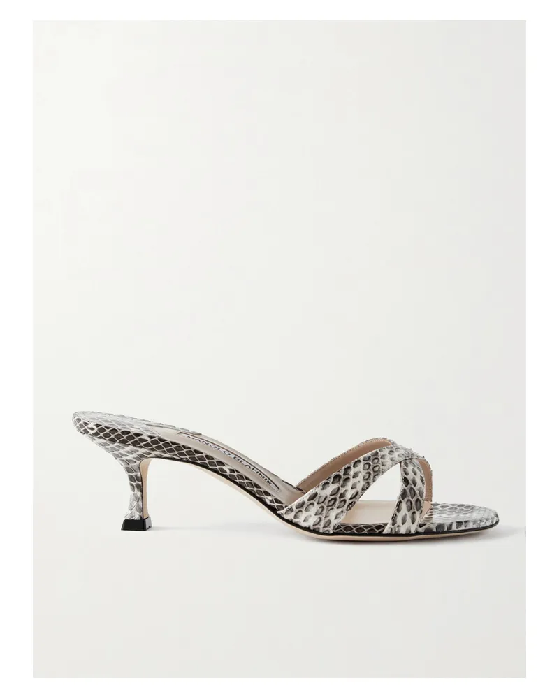 Manolo Blahnik Callamu 50 Elaphe Mules - Animal print Animal