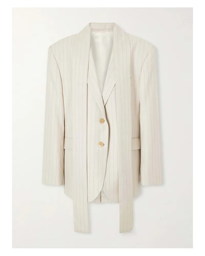 Acne Studios Single-breasted Pinstriped Wool Blazer - Cream Cream