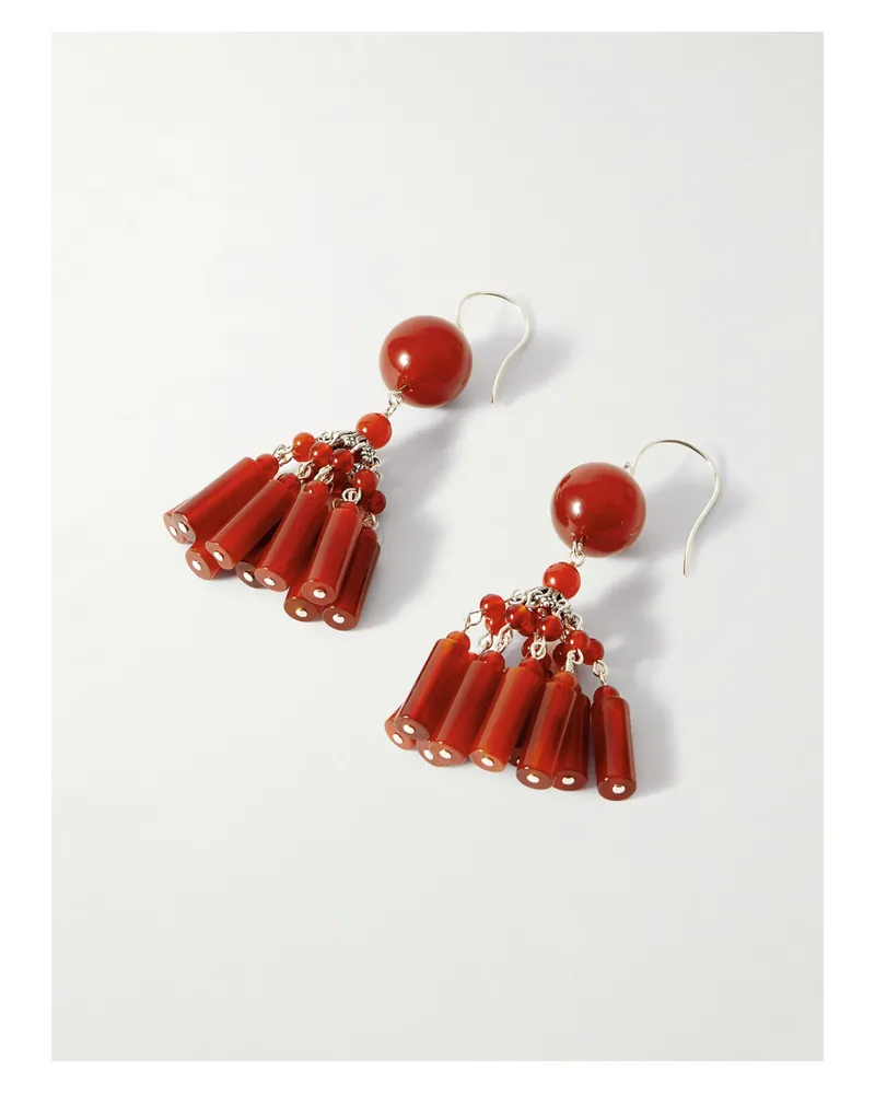 Sophie Buhai Flamenco Silver Carnelian Earrings - Red Red