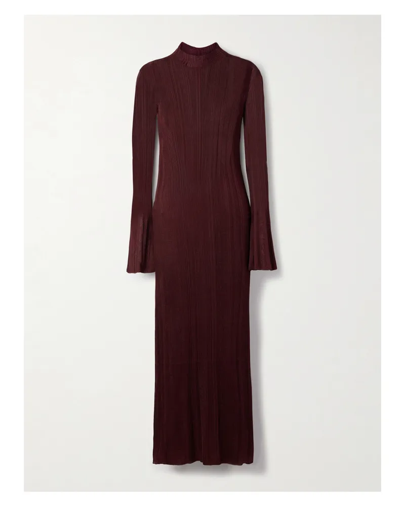 Gabriela Hearst Atira Maxikleid Aus Gerippter Bioseide - Braun Braun