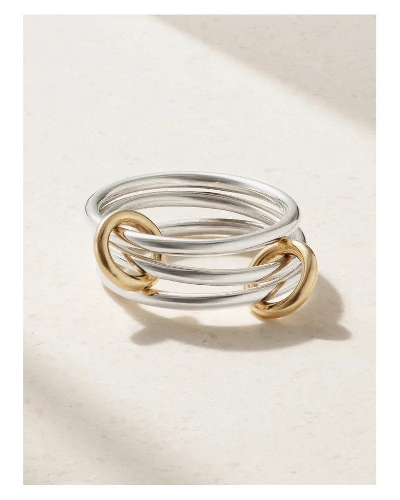 Spinelli Kilcollin Solarium Set Aus Drei Ringen Aus Sterlingsilber Und 18 Karat Gold Silber