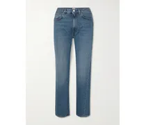 Twisted Seam High-rise Straight-leg Jeans - Blue