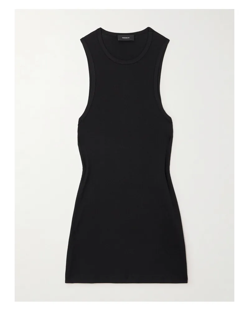 WARDROBE.NYC Minikleid Aus Geripptem Jersey Aus Einer Baumwollmischung - Schwarz Schwarz