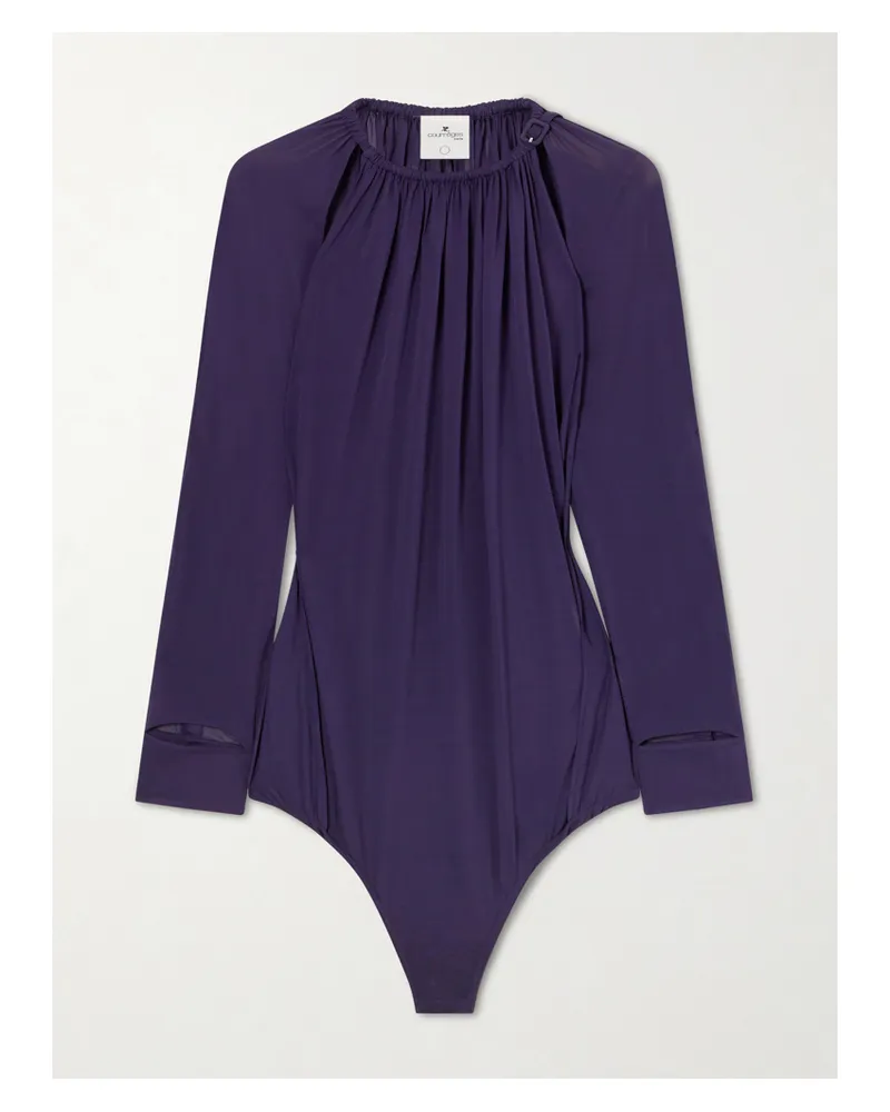 Courrèges Cut-out Jersey Bodysuit - Blue Blue