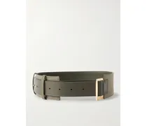 Taillengürtel Aus Leder Und Twill - Grün