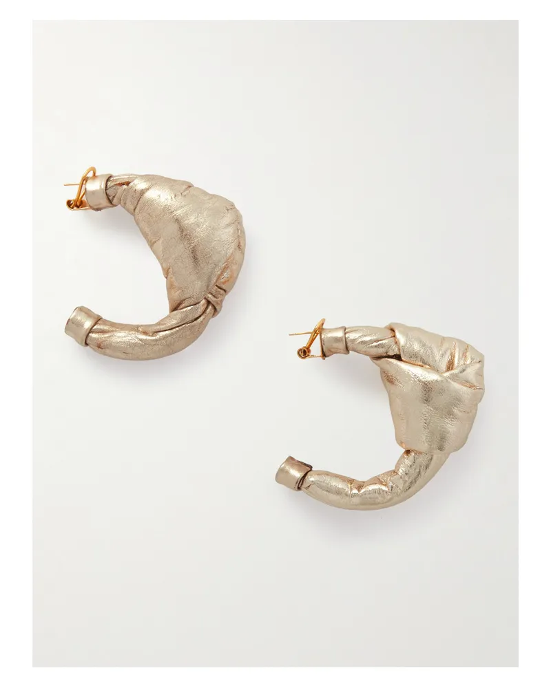 Johanna Ortiz Net Sustain Creolen Aus Leder In Metallic-optik - Gold Gold
