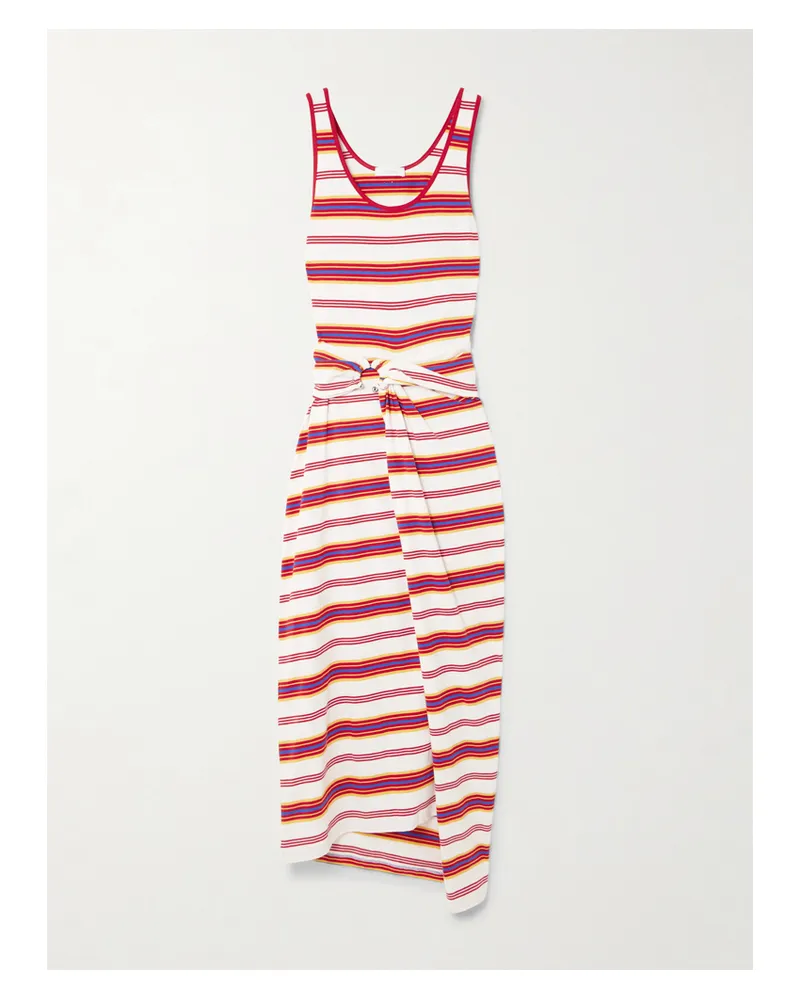 Paco Rabanne Midikleid Aus Gestreiftem Stretch-jersey Mit Verzierungen - Mehrfarbig Mehrfarbig