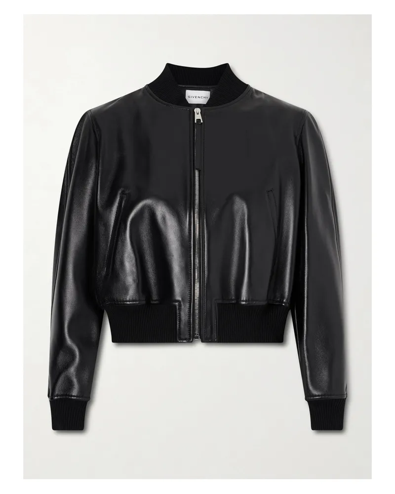 Givenchy Leather Bomber Jacket - Black Black