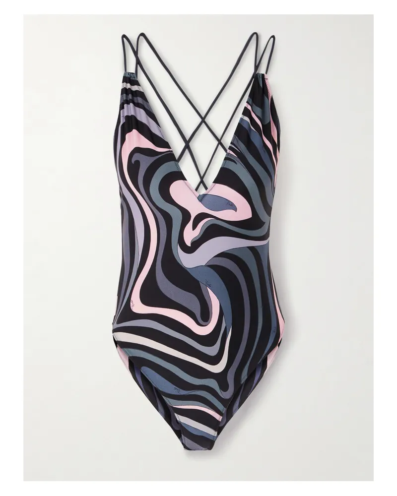 Emilio Pucci Bedruckter Badeanzug - Blau Blau