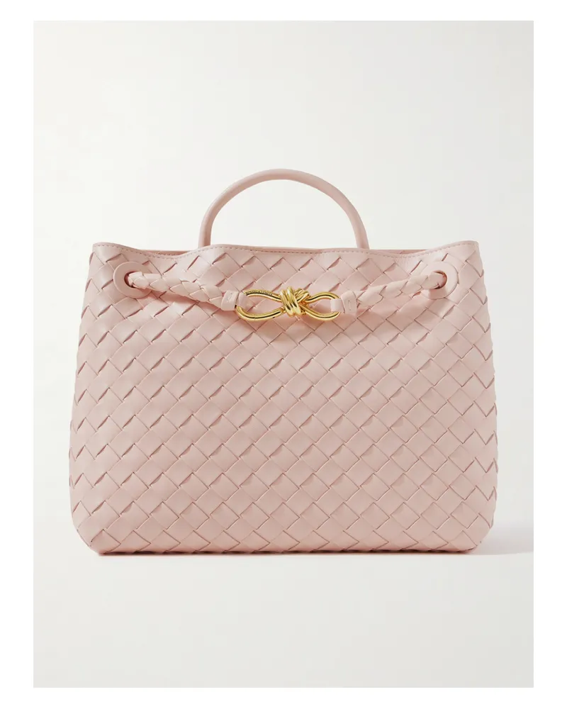 Bottega Veneta Andiamo Intrecciato Leather Tote - Pink Pink