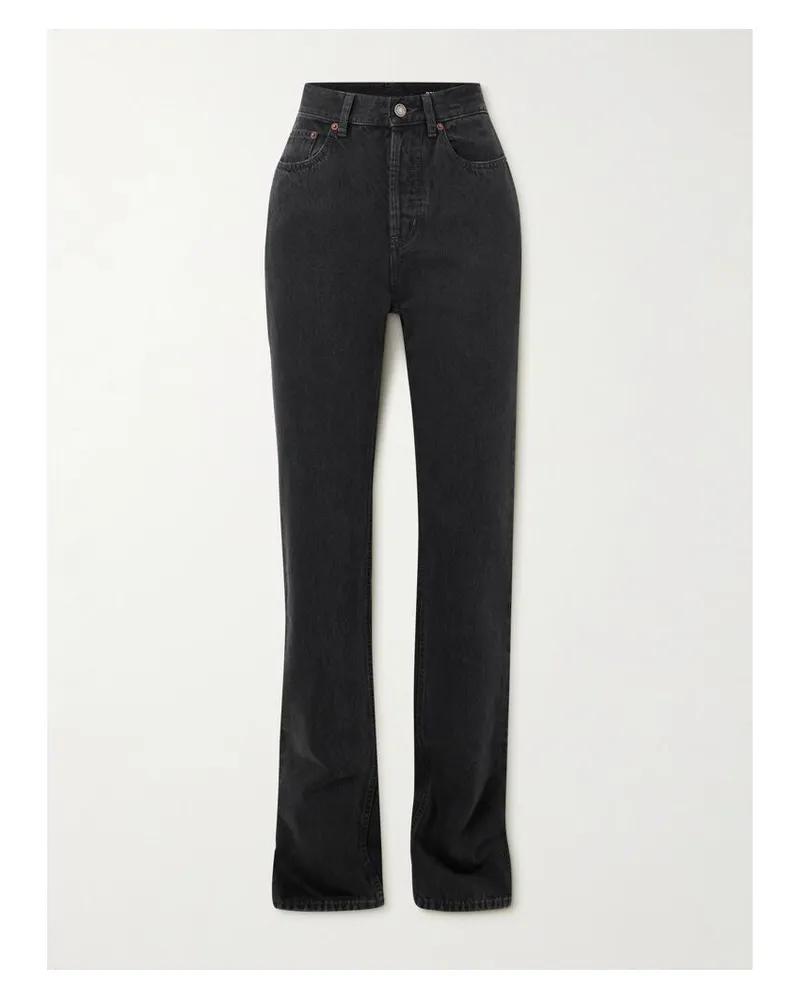 Saint Laurent Halbhohe Jeans Mit Schmalem Bein - Schwarz Schwarz