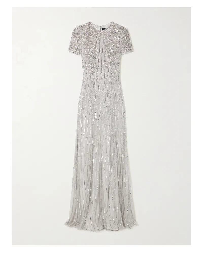 Jenny Packham Eliza Embellished Tulle Gown - Silver Silver