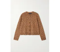 Blackwood Intarsia Brushed-cashmere Cardigan - Animal Print