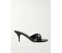 Cagole Mules Aus Leder Mit Nieten - Schwarz