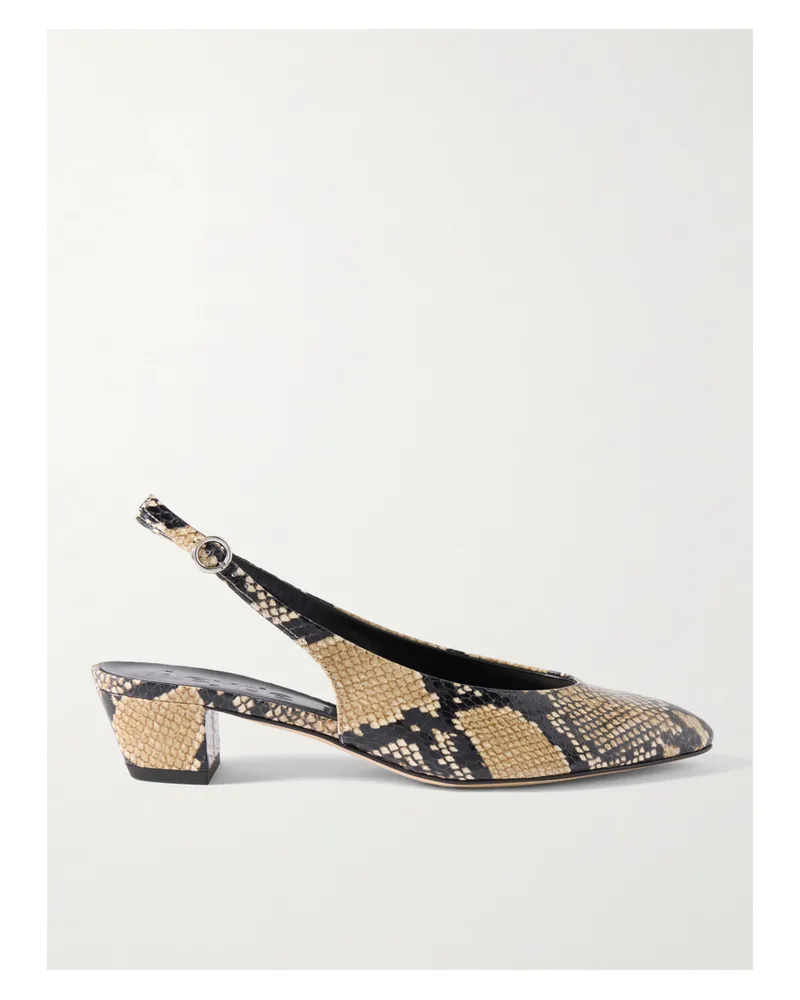 aeyde Celeste Snake-effect Leather Slingback Pumps - Animal print Animal