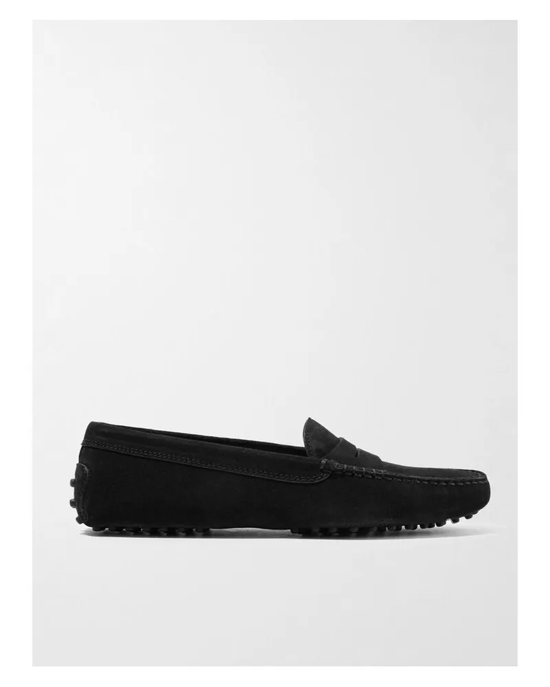 TOD'S Gommino Loafers Aus Veloursleder - Schwarz Schwarz