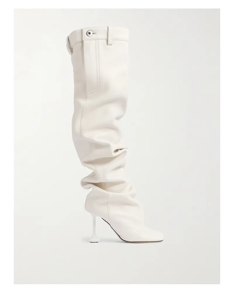 Loewe Toy Panta Overknees Aus Leder - Weiß Weiß