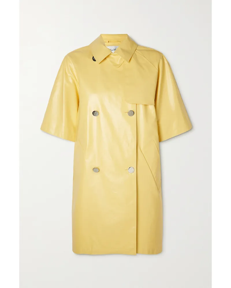Max Mara Tondo Doppelreihiger Mantel Aus Beschichteter Baumwolle - Gelb Gelb