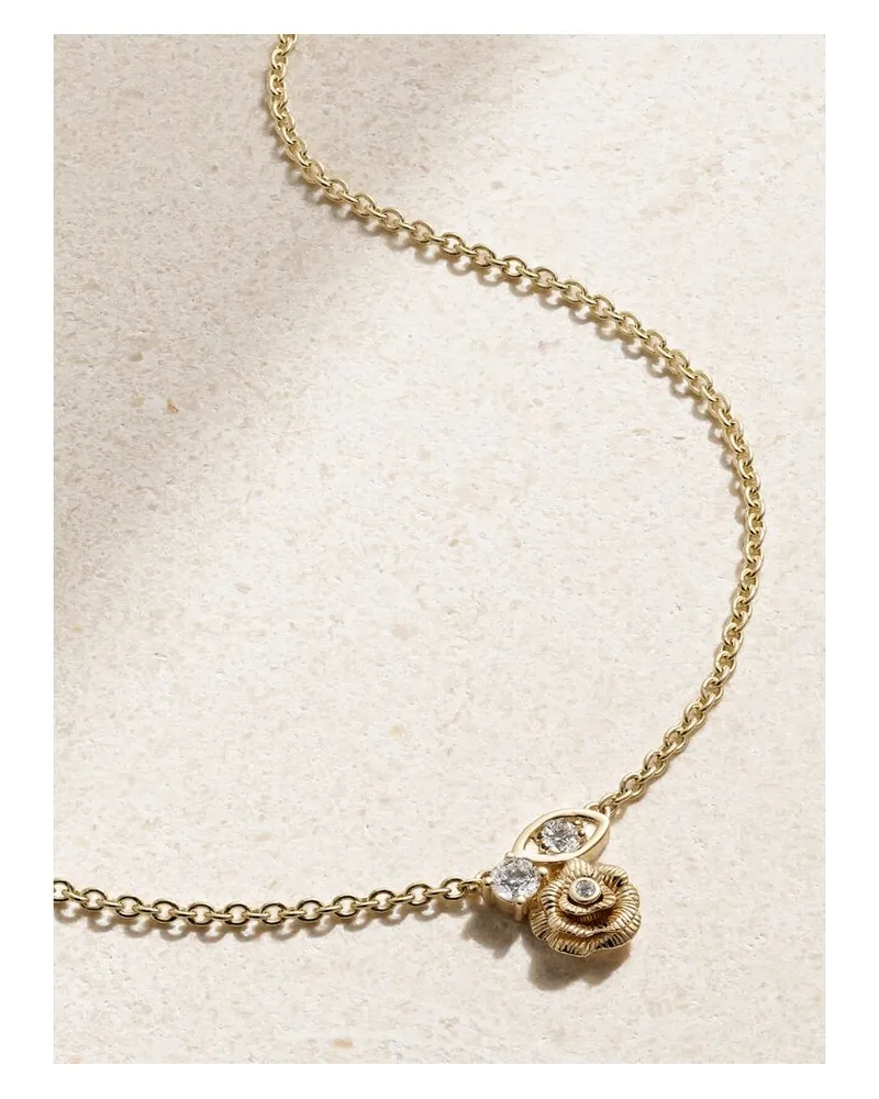 Sydney Evan Large Marquis Eye And Rose Kette Aus 14 Karat Gold Mit Diamanten Gold