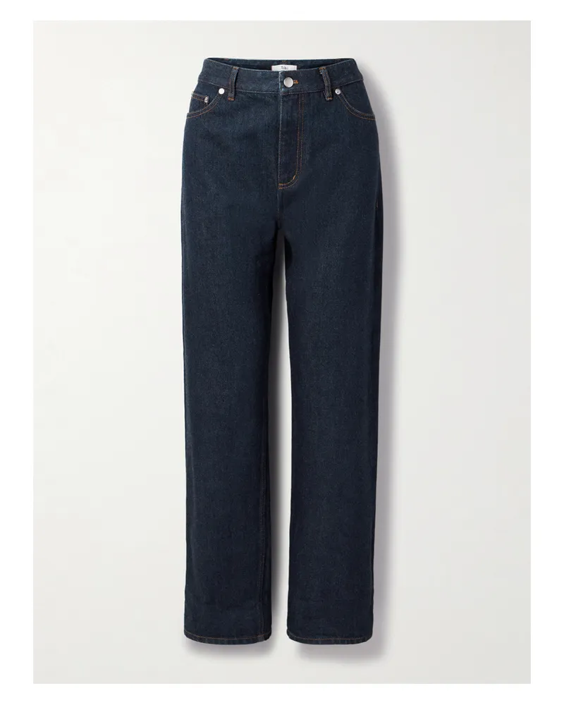 tibi Alec Tief Sitzende Jeans Mit Geradem Bein Aus Selvedge-denim - Blau Blau