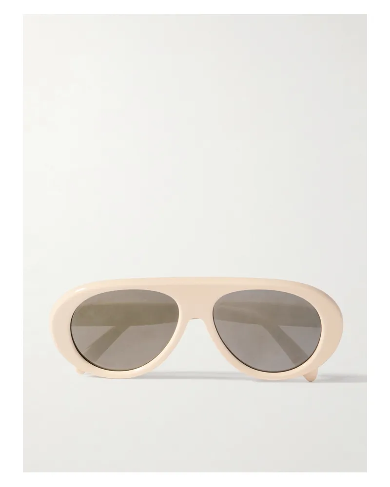 Celine Aviator-style Acetate Sunglasses - Cream Cream