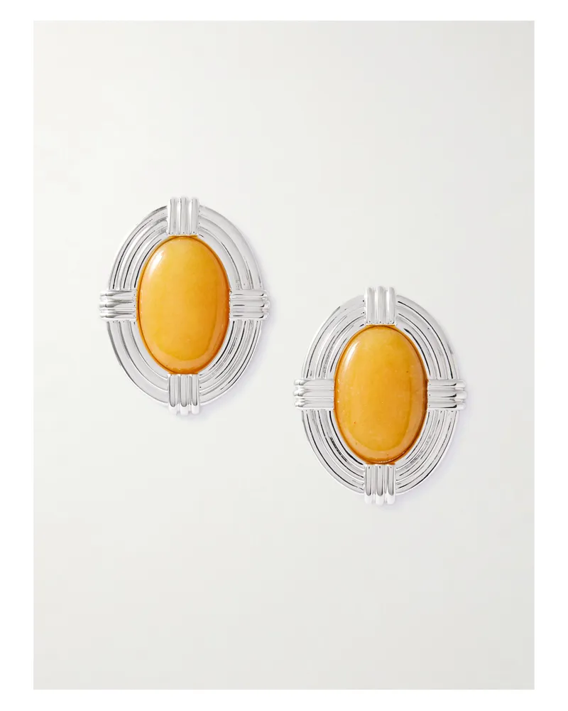 JULIETTA Hera Rhodium-plated Agate Earrings - Silver Silver