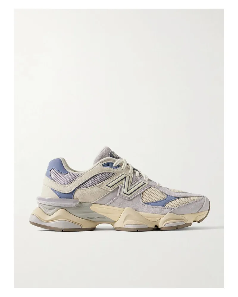 New Balance 9060 Sneakers Aus Veloursleder Und Mesh Mit Gummi- Und Lederbesätzen - Blau Blau
