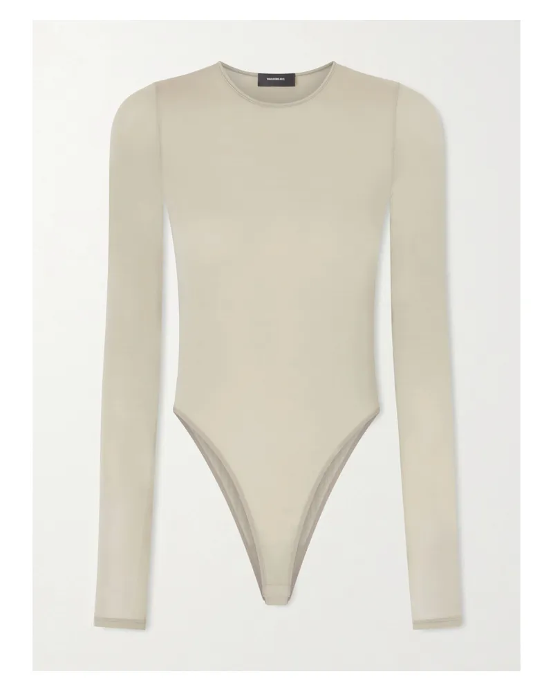 WARDROBE.NYC Stretch-jersey Bodysuit - Neutrals Neutrals