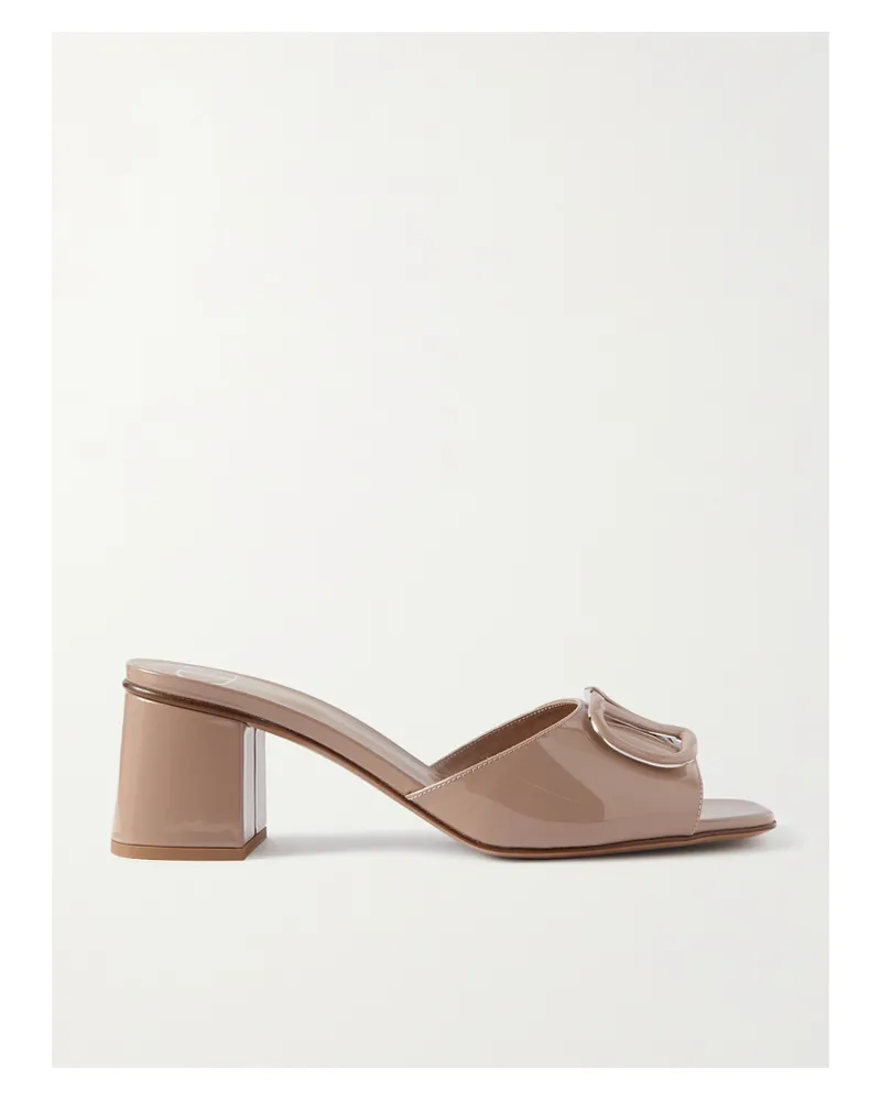 Valentino Garavani Vlogo 60 Mules Aus Lackleder Mit Verzierung - Neutral Neutral