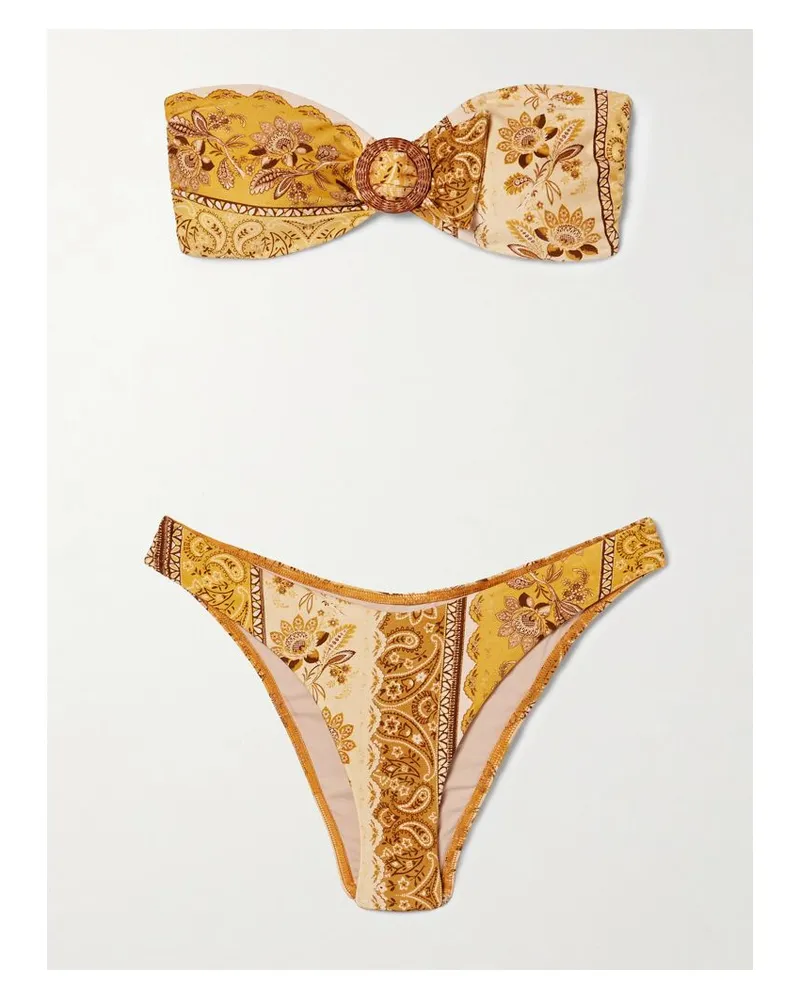Zimmermann Lucky Bedruckter Bandeau-bikini - Gelb Gelb