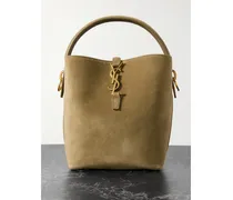 Le 37 Small Suede Bucket Bag - Brown