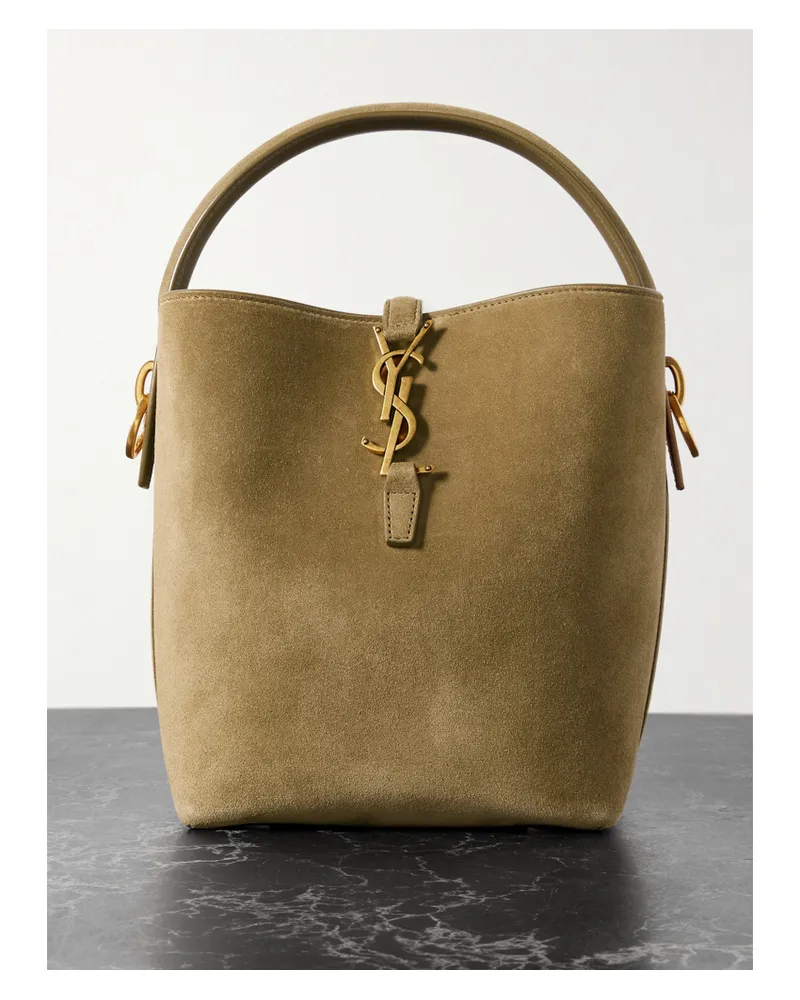 Saint Laurent Le 37 Small Suede Bucket Bag - Brown Brown