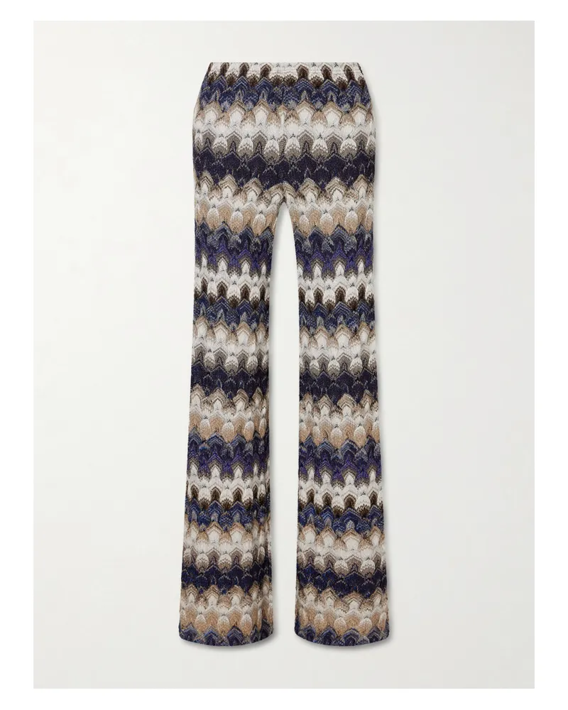 Missoni Metallic Crochet-knit Wide-leg Pants - White White