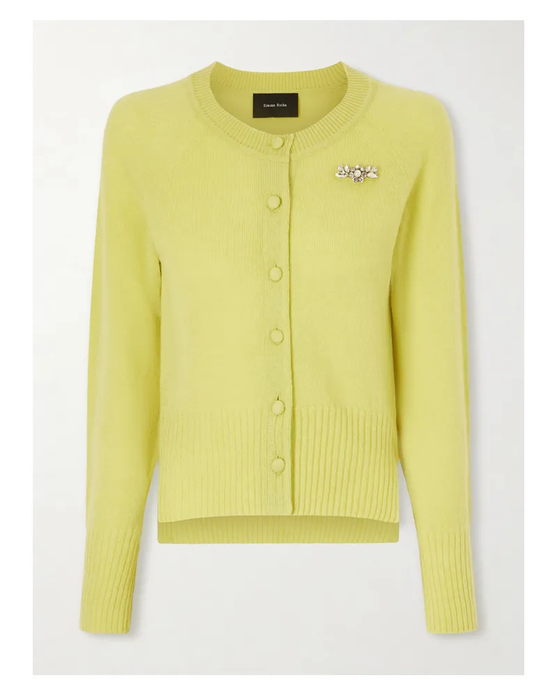 Simone Rocha Embellished Cashmere Cardigan - Green Green
