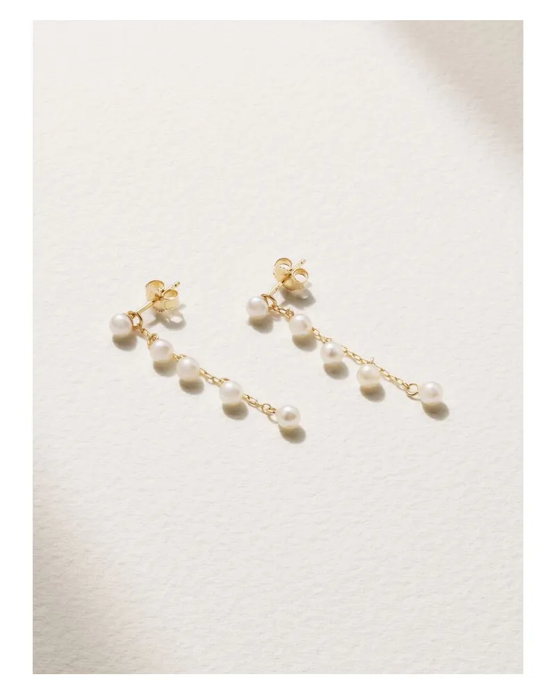 MIZUKI Two Way Ohrringe Aus 14 Karat Gold Mit Perlen Gold