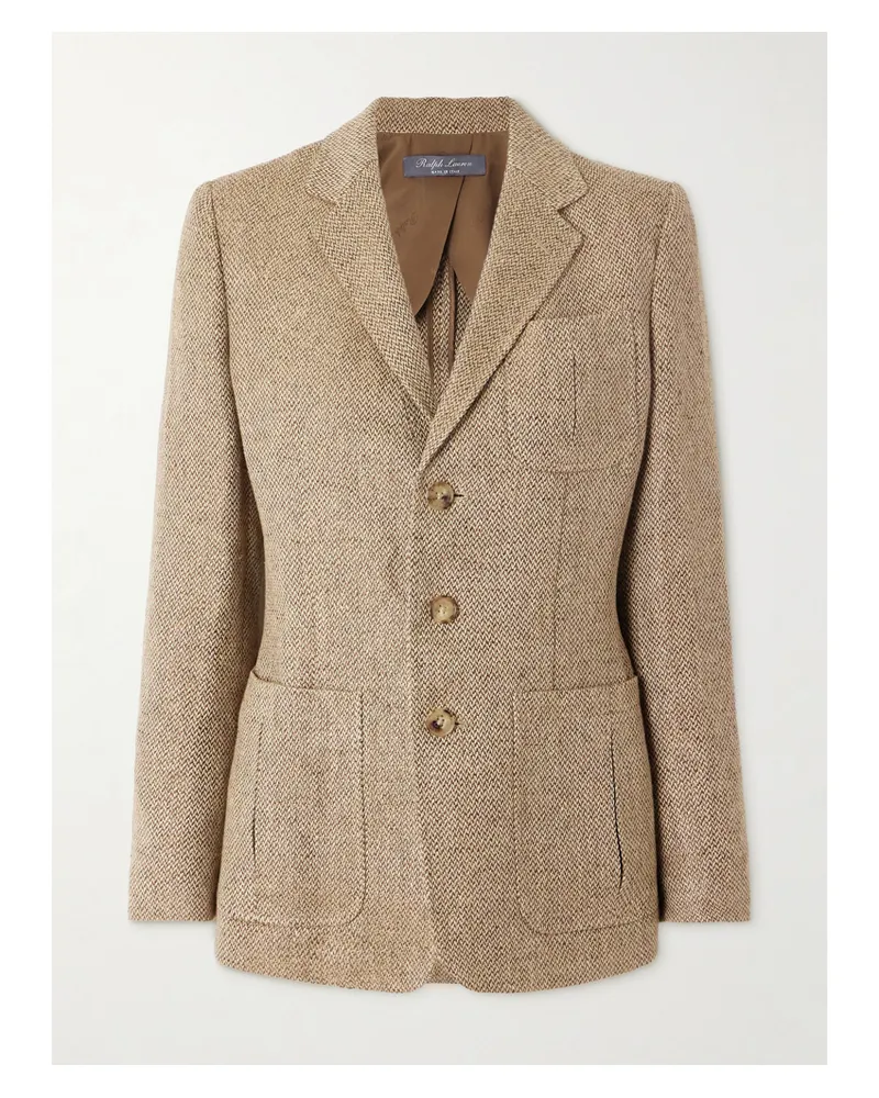 Ralph Lauren Ronan Blazer Aus Leinen-tweed - Braun Braun