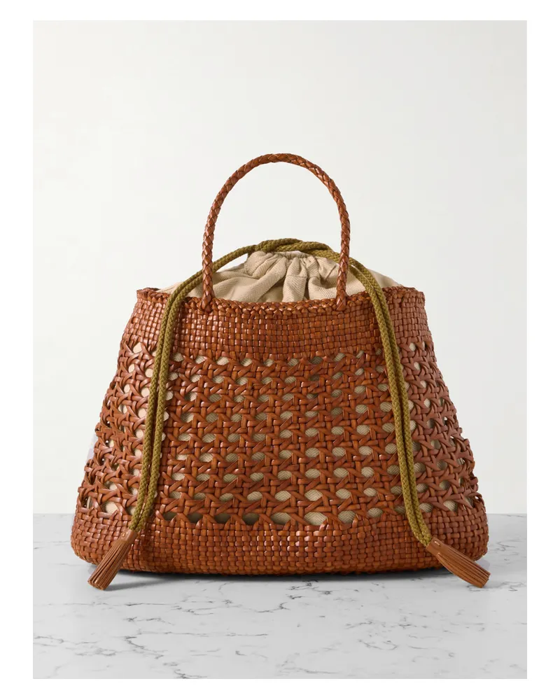 Dragon Diffusion Santa Cano Woven Leather Tote - Brown Brown
