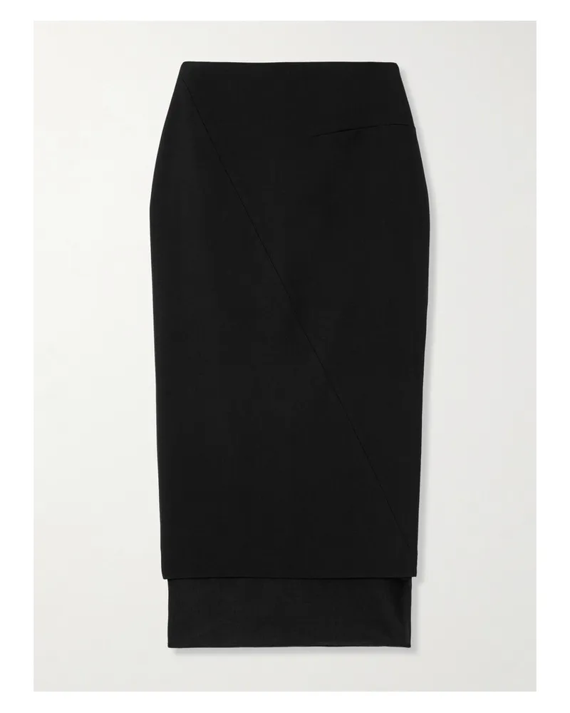 GAUGE81 Sabie Midirock Aus Grain De Poudre Mit Mesh-besatz - Schwarz Schwarz